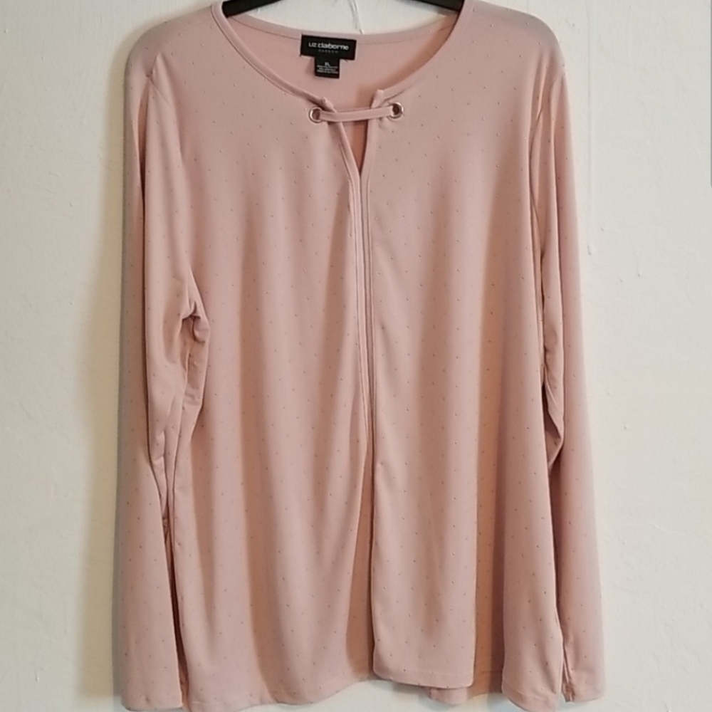 ⛱️Liz Claiborne Peach Career Blouse Size XL